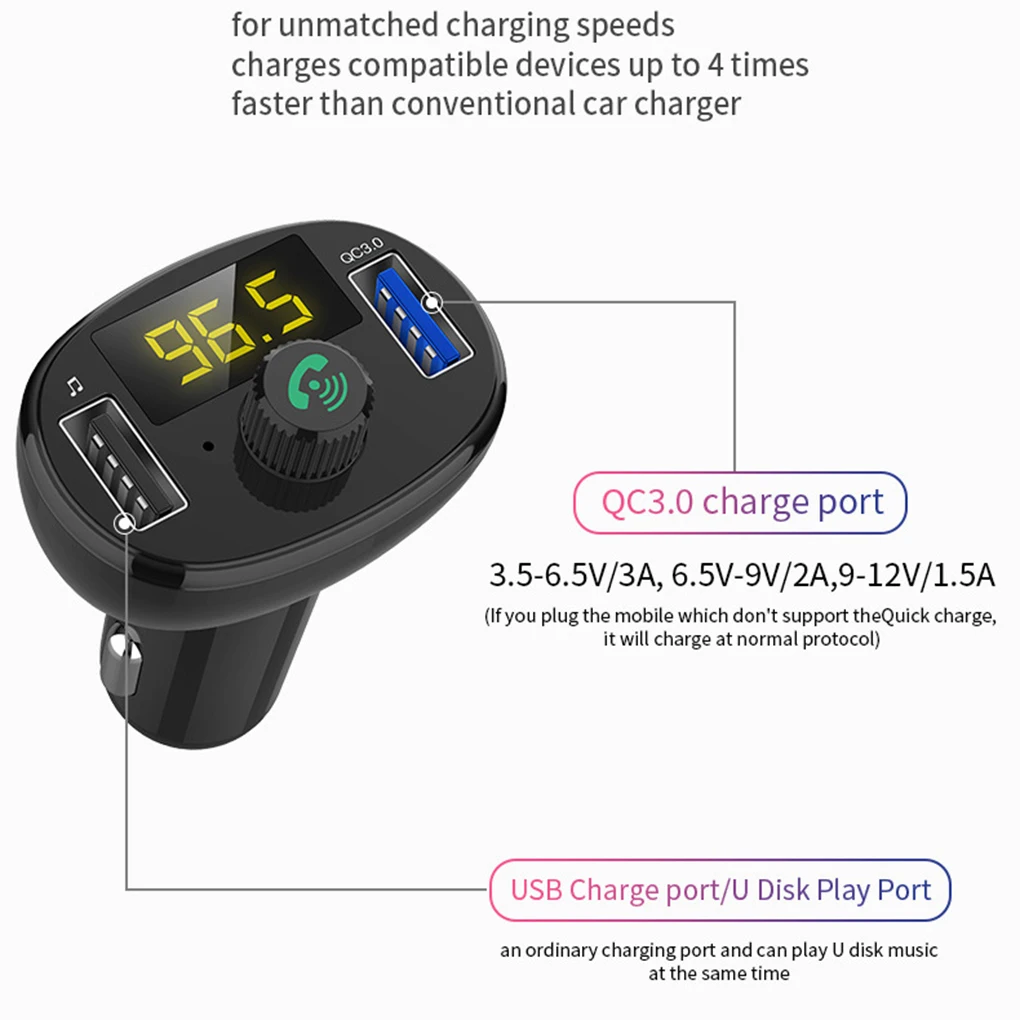 Универсальный беспроводной Bluetooth 4,2 Авто USB зарядное устройство FM модулятор передатчик Радио адаптер Handsfree MP3 плеер