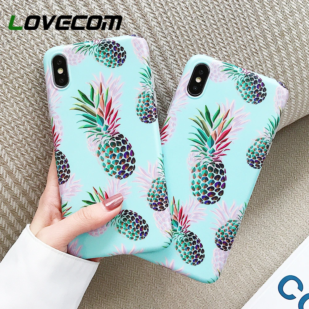 

LOVECOM Laser Pineapple Geometric Phone Case For iPhone XR XS Max 6 6S 7 8 Plus X Hot Soft IMD Phone Back Cover Coque Gifts