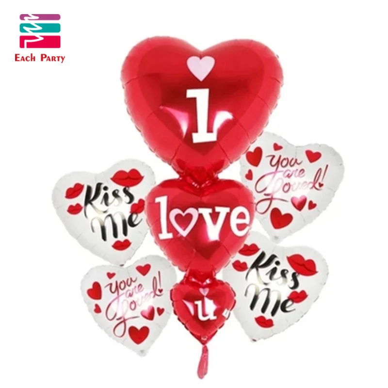 Romantic Heart Aluminum Foil Balloon Siamesed I Love You Wedding Party DIY Decor