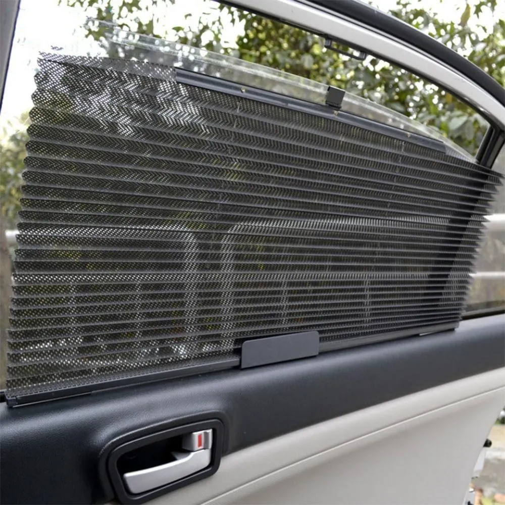 60CM*46CM Car Side Sunshade Curtain Mesh Visor Shield Auto Retractable Sun Shade Side Solar Protection Car Side Window Curtain