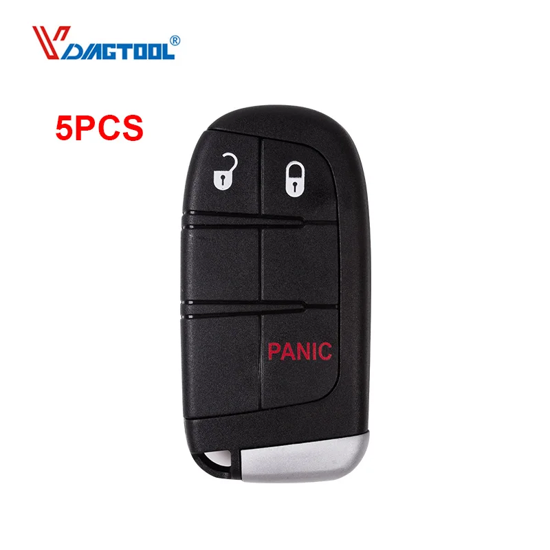 

VDIAGTOOL 5pcs New Smart 2+1 Buttons Remote Car key Blank Fob Case Control Key card for Chrysler Replacement Key Shell Fob