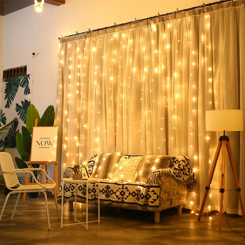 

3M LED Curtain String Light Fairy Icicle Lights Strip Remote Indoor Lights For Festival Birthday Wedding Party Xmas Decor