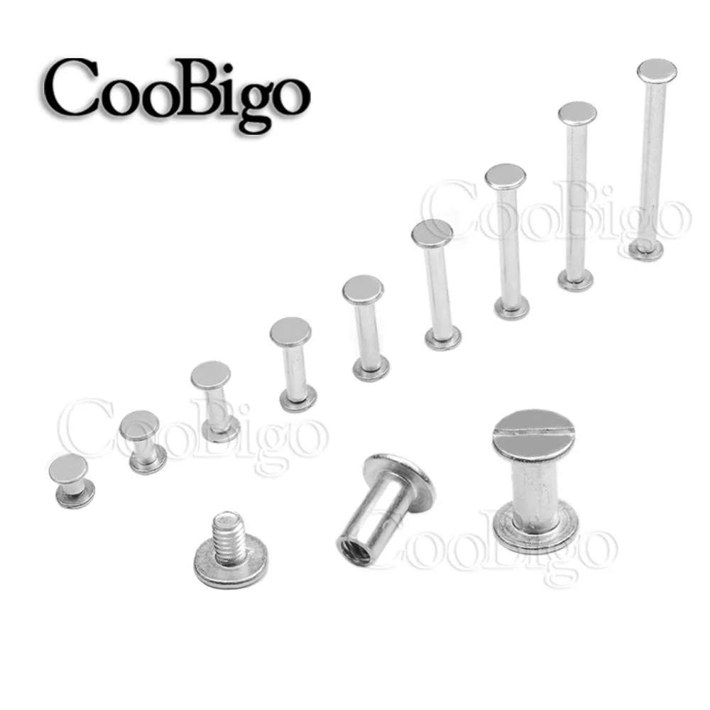 

20set Aluminum Binding Chicago Screws Nail Rivet Studs Double Curved Head Photo Album Account Book Leather Craft Belt Wallet
