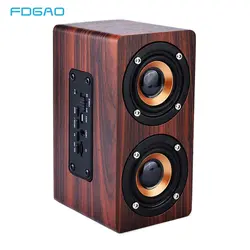 FDGAO Портативный 10 W Bluetooth HiFi Звук колонка с корпусом из дерева Поддержка TF карты AUX гарнитура громкой связи Беспроводной стерео Динамик для