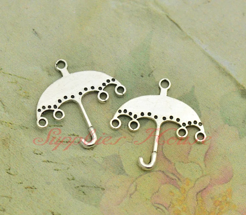 60pcs umbrella charm,Antique Silver umbrella Charms, umbrella Connector