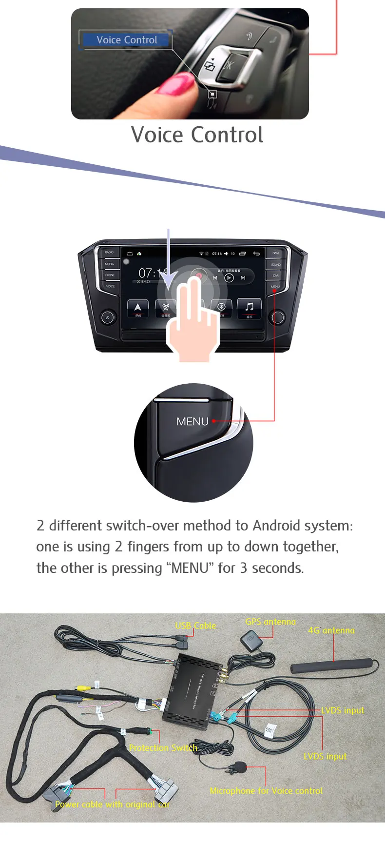 Автомобильный мультимедийный плеер Android системный блок декодирования Android 2G/16Gfor автомобильный dvd-плеер для 8 дюймов VW Touareg(2011-) Радио G