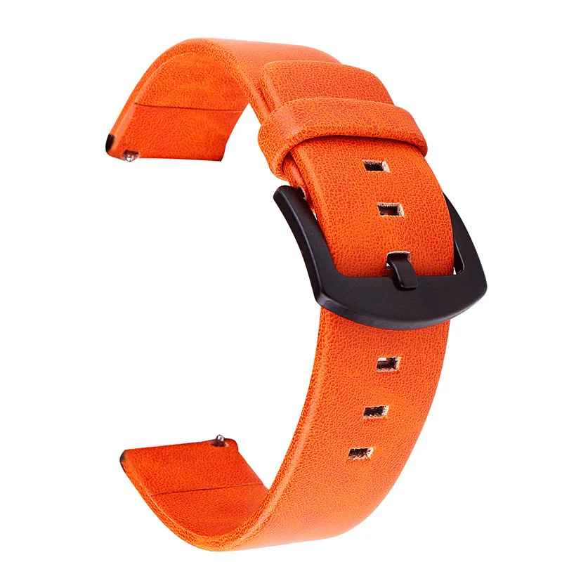 18/20 мм/22 мм/24 мм ремешок для наручных часов цветная Классическая Кожаная Quick Release ремешки для часов для samsung Шестерни s2/s3 Galaxy Watch - Цвет ремешка: Orange