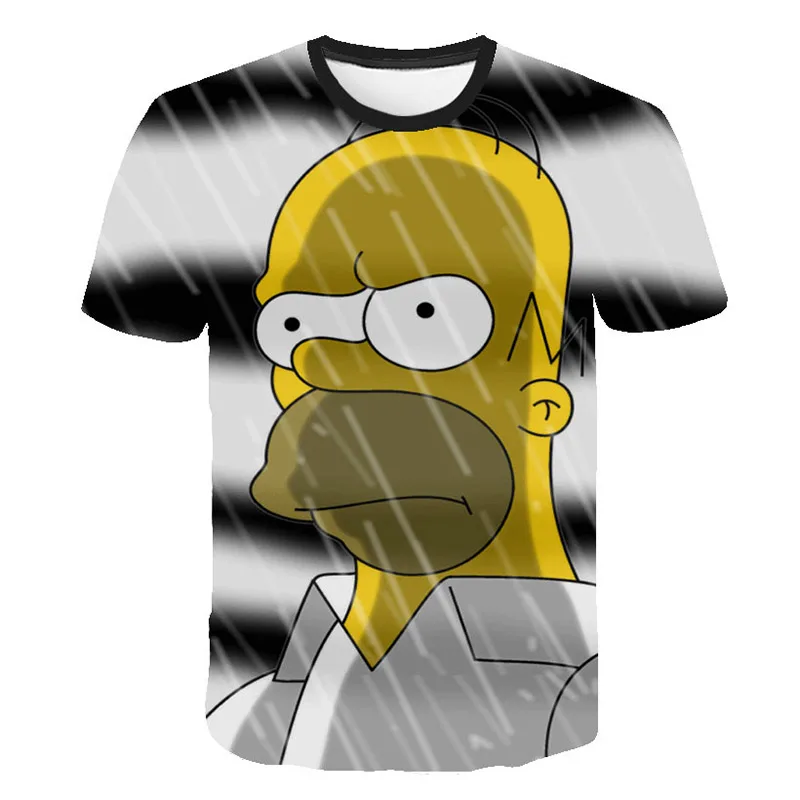 Новейшая одежда, принт Симпсоны, 3d футболка для мужчин и женщин, Повседневная забавная футболка с рисунком Харадзюку, уличная одежда - Цвет: TS1718