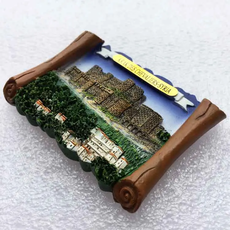 Middle East Historical Town Malula, Syria Tourist Souvenir Three-dimensional landscape Magnetic stickers Refrigerator