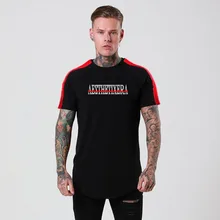 Брендовая спортивная рубашка для занятий фитнесом, тренировочная футболка с коротким рукавом и круглым вырезом для бега, Мужская хлопковая футболка с рашгардом