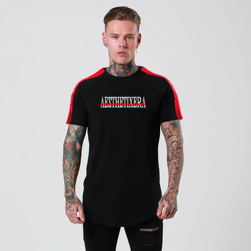 

Brand Gym Sport Shirt Men Fitness Workout Training Short Sleeve T-shirts O-Neck Running Shirt Men Cotton Rashgard Tee Tops