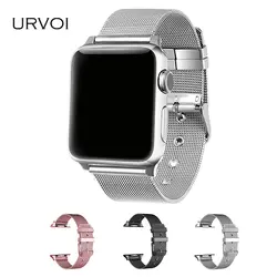 Urvoi Миланского ремешок для Apple Watch Series 1 2 3 ссылка браслет ремешок для iwatch нержавеющей стали пряжки наручные с адаптерами 38 42