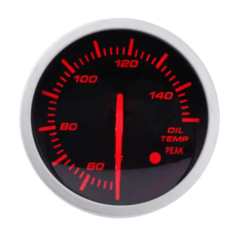 VODOOL 60mm 2.5in Racing Car Oil Temperature Gauge White+Red Light