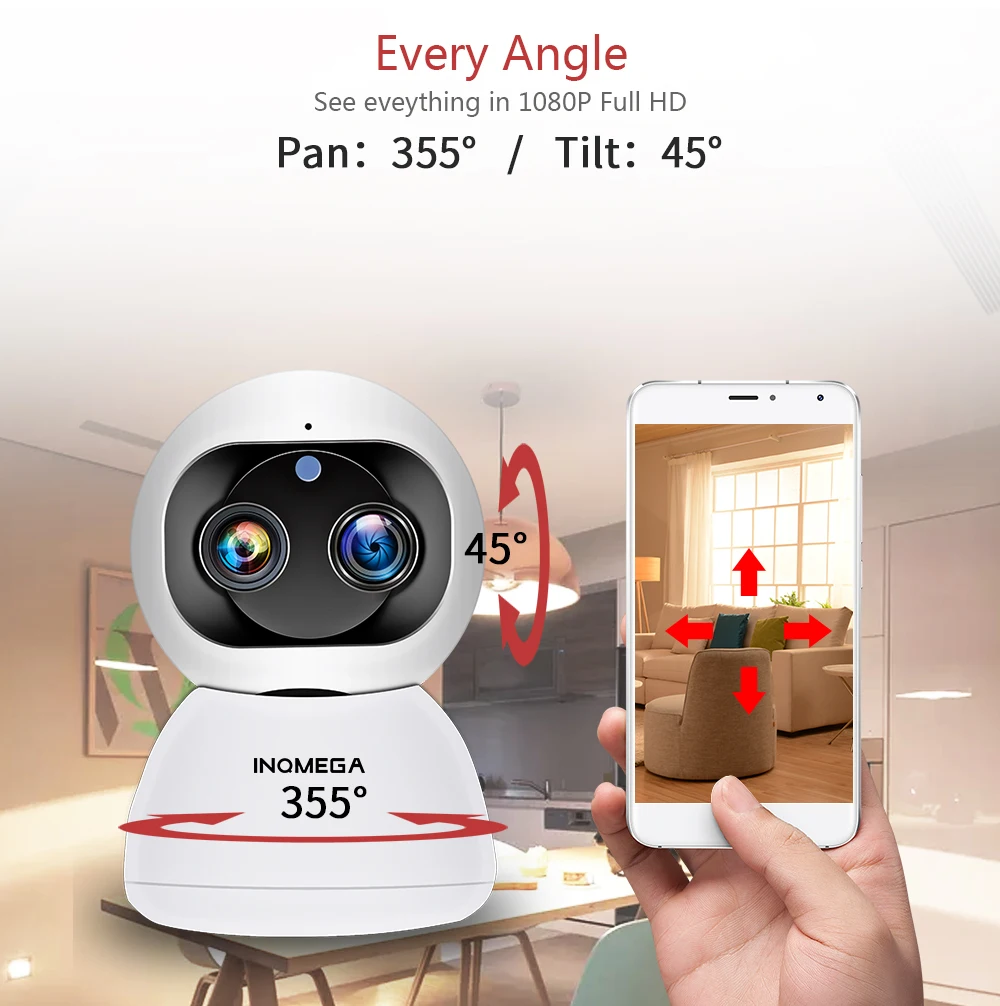 Беспроводная IP камера видеонаблюдения INQMEGA 2 МП 1080P Wi Fi|Камеры видеонаблюдения| |