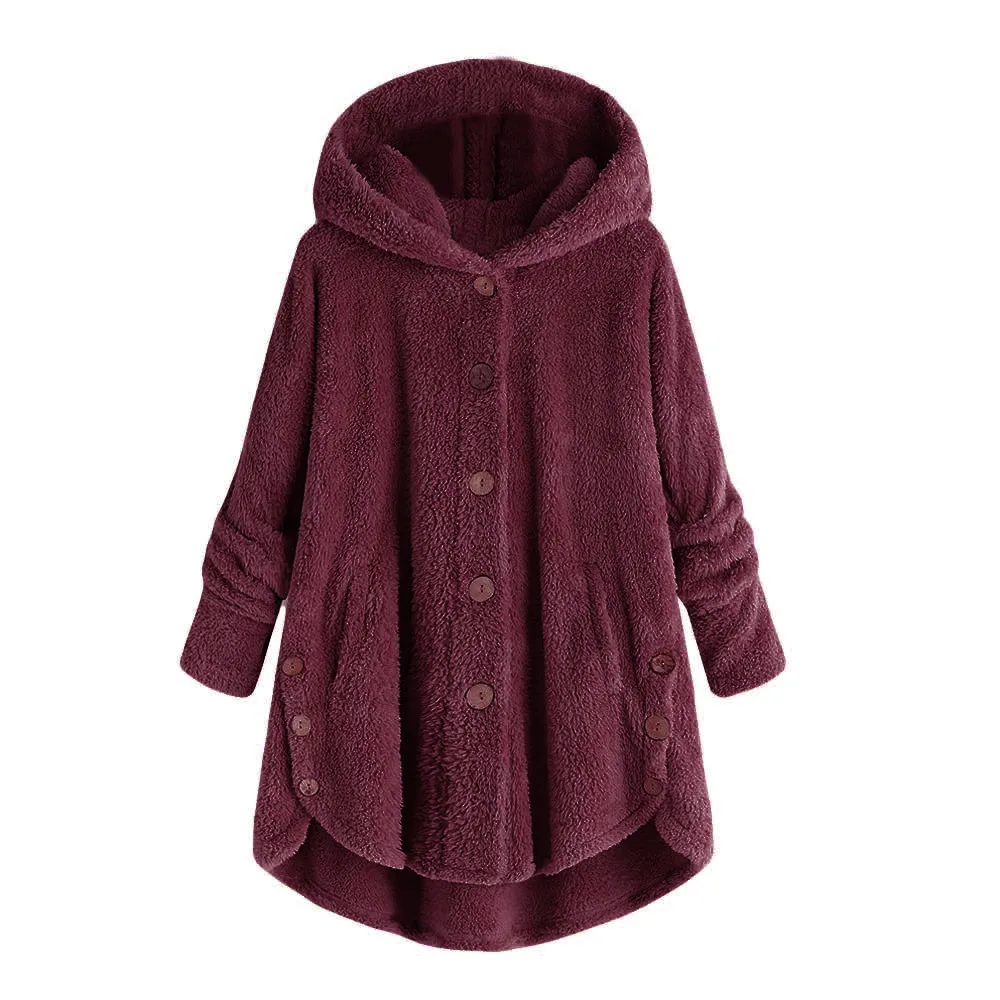 Модные женские флисовые пальто пушистый хвост топы сплошной цвет свободные с капюшоном длинное пальто женские jaqueta masculino
