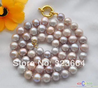 

18" 11mm lavender round freshwater cultured pearl necklace