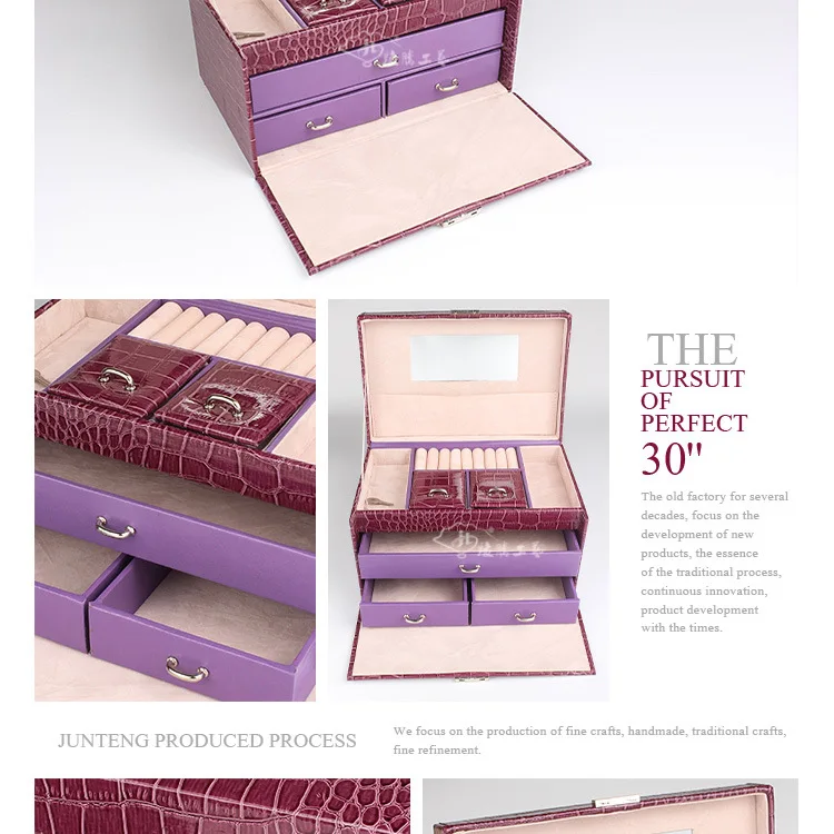 Новый Модные украшения коробка Подарочная коробка для ювелирных изделий упаковка для показа большой Для Женщин косметичку Роскошные
