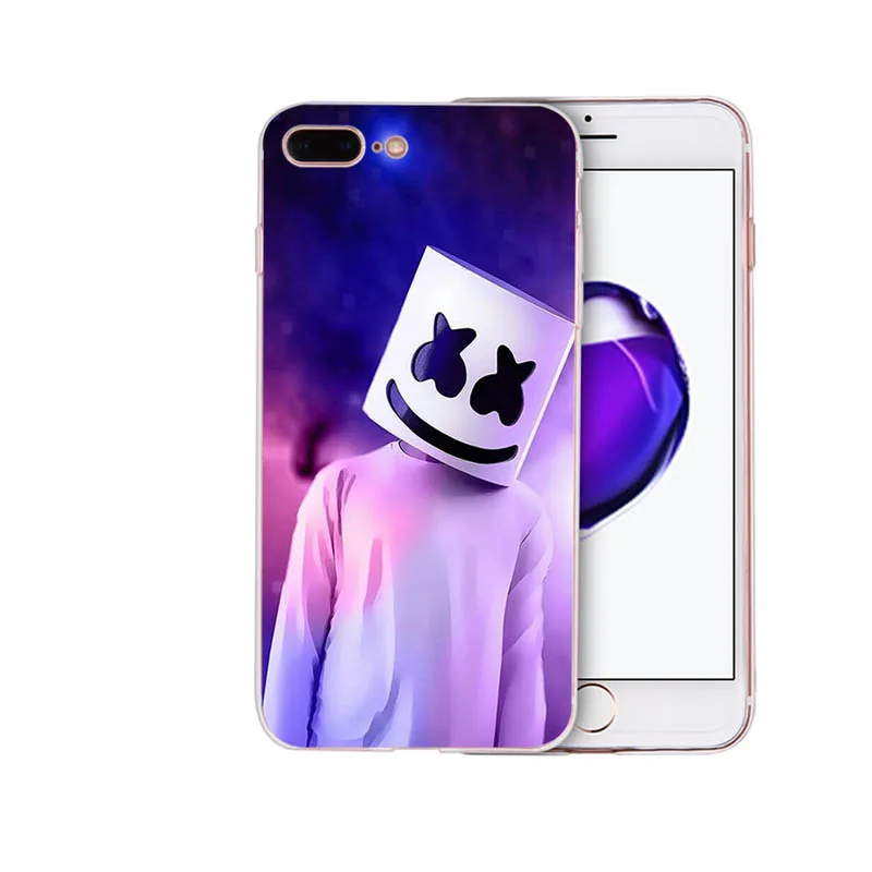 Мягкий силиконовый DJ Marshmello чехол для телефона marshmallow для iPhone 6 7 8 6s plus shell X XR XS MAX cover 5 5S se для TPU Apple Coque