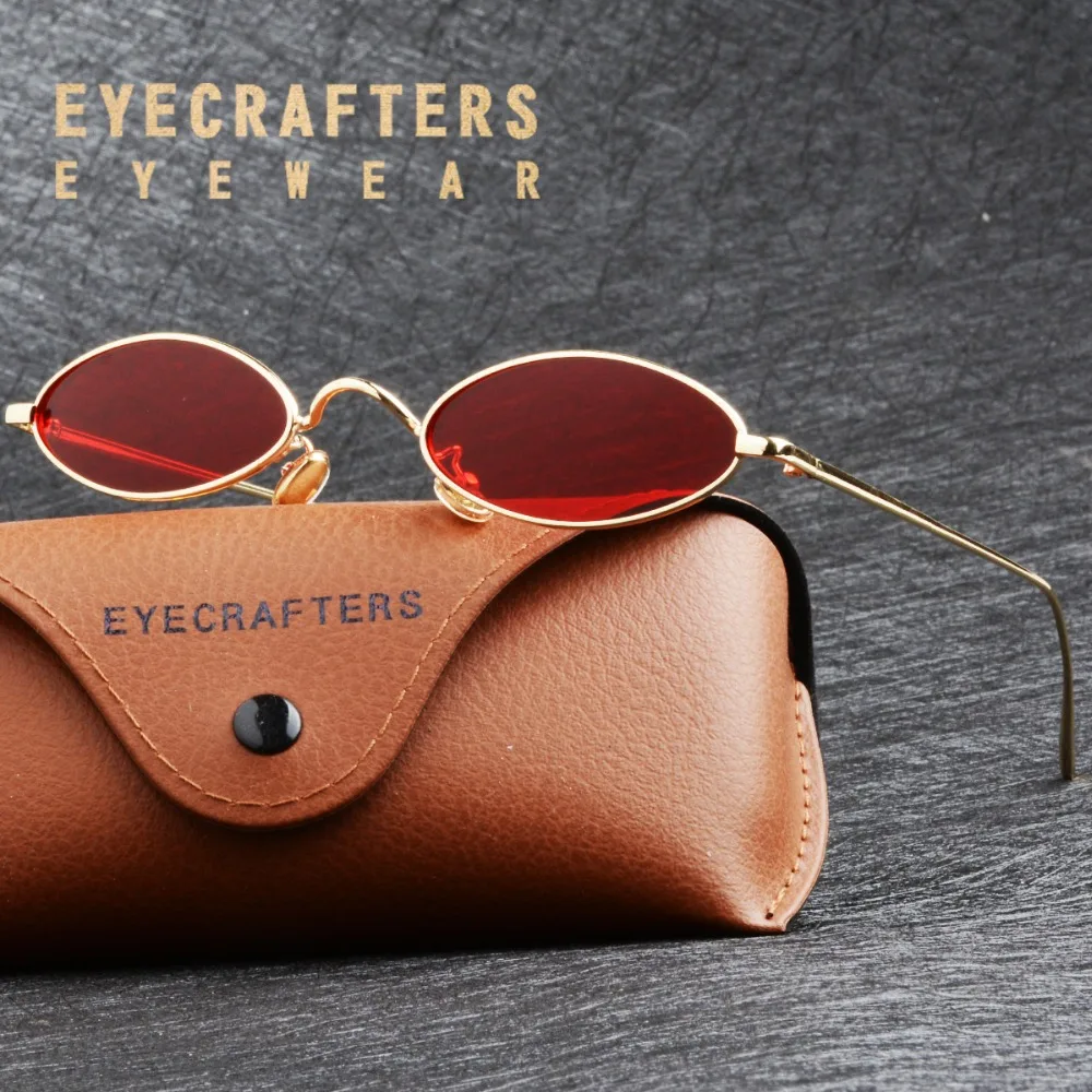 

Eyecrafters Vintage Womens Brand Designer Cat Eye Sunglasses Fashion Steampunk Retro Womens Small Round Oval Sunglasses Eyewear