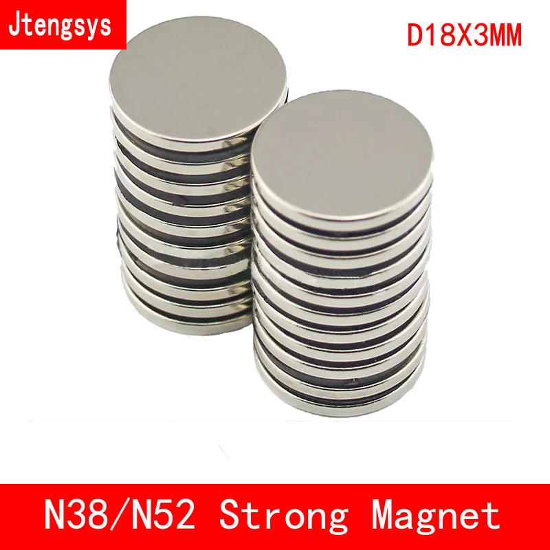 12 шт./лот Супер Сильный диск из редкоземельного металла 18 мм х 3 мм перманентных магнит круглый неодимовый магнит N52 N38 18*3 мм поверхности