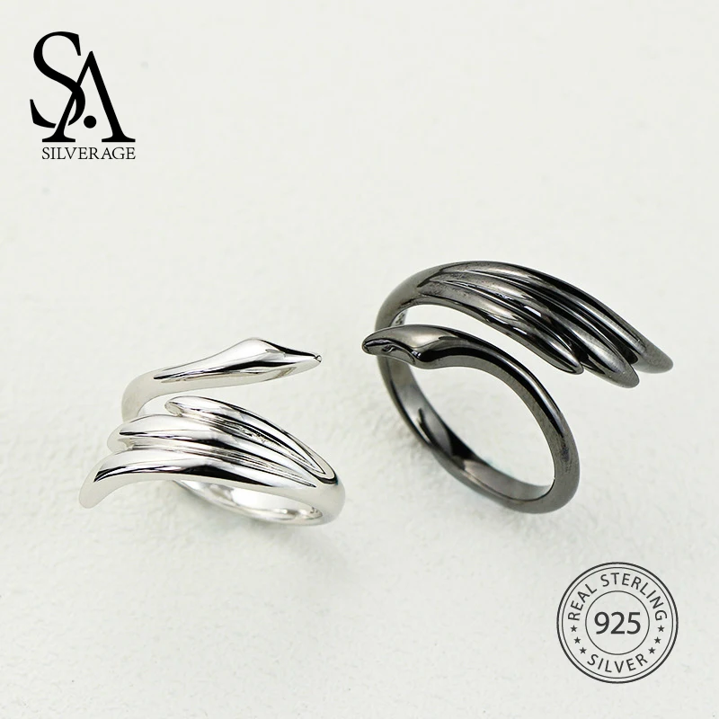 SA SILVERAGE 925 серебро Лебедь обручальные кольца для любителей Fine Jewelry Мода вечерние