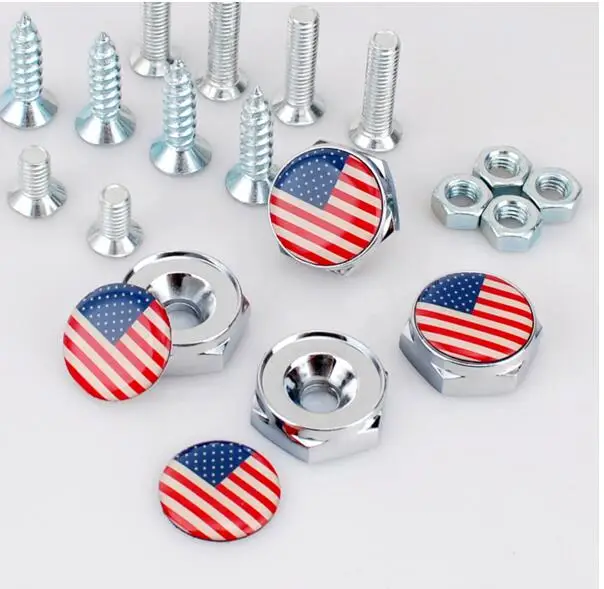 High Quality Auto Stainless steel Car License Plate Bolts Frame Chrome