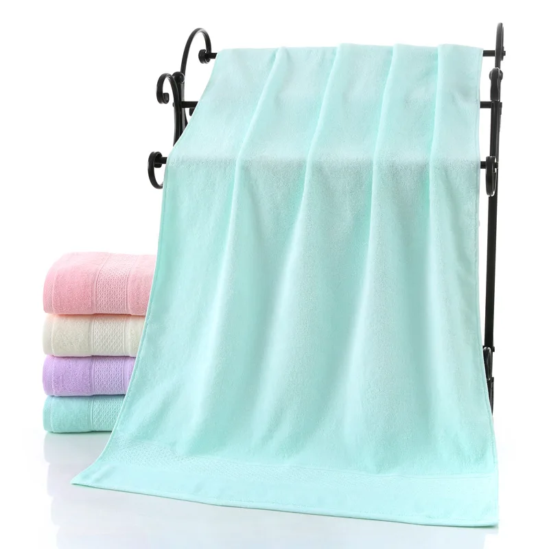 

140cm*70cm Household Solid Color Soft Absorbent Cotton Bath Towel Bathroom Supplies