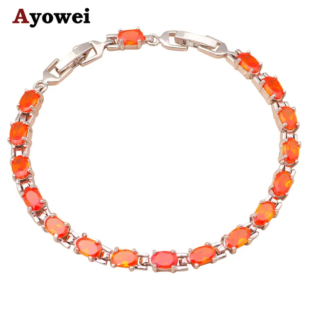Amazing Charm Bracelets For Women Orange Crystal Aaa Zircon Silver Amazing Charm Bracelets For Women Orange Crystal Aaa Zircon Silver Health Nickel Lead Free