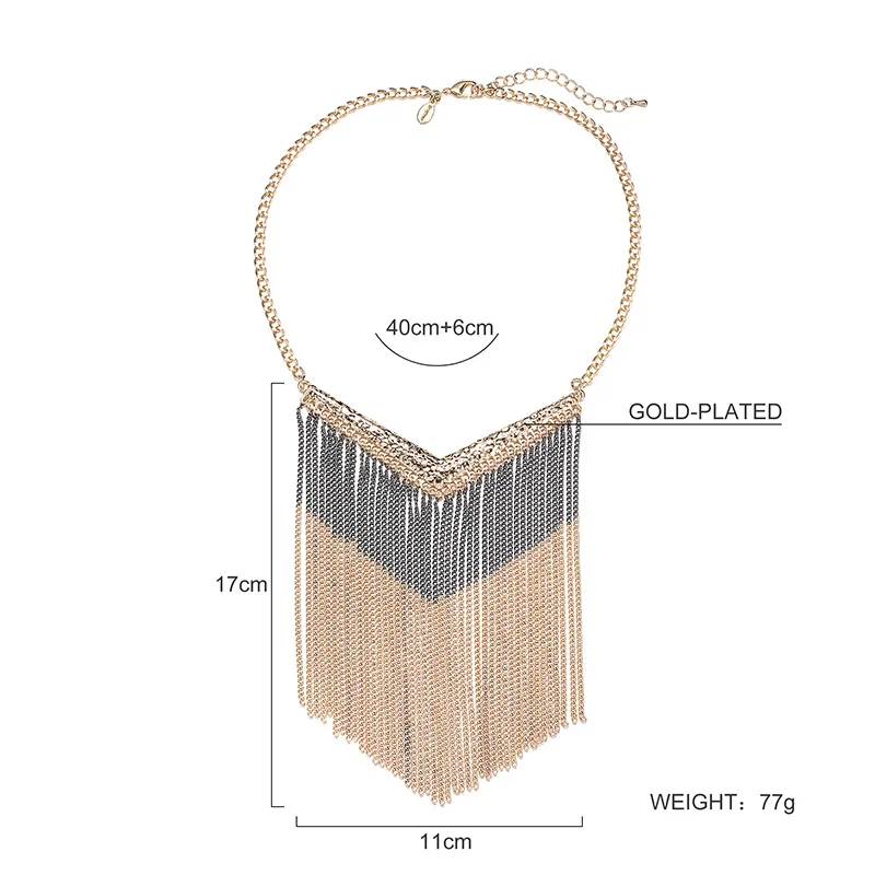 Shineland, модное богемное Макси колье, ожерелье, колье с кисточкой, Женское Ожерелье, винтажное массивное ожерелье для женщин