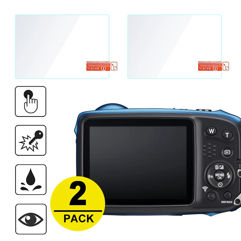 

2x Tempered Glass Screen Protector for Fujifilm FinePix XP140 XP130 XP120 XP90 instax SQUARE SQ20 mini LiPlay Digital Camera