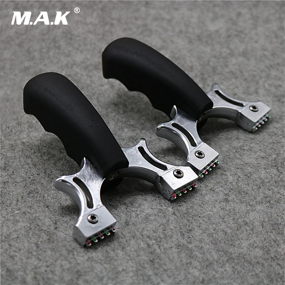 

1pc Stainless Steel Zinc Alloy Slingshot with Flat Rubber Band and Fiber Optic Sight for Hunting Shooting