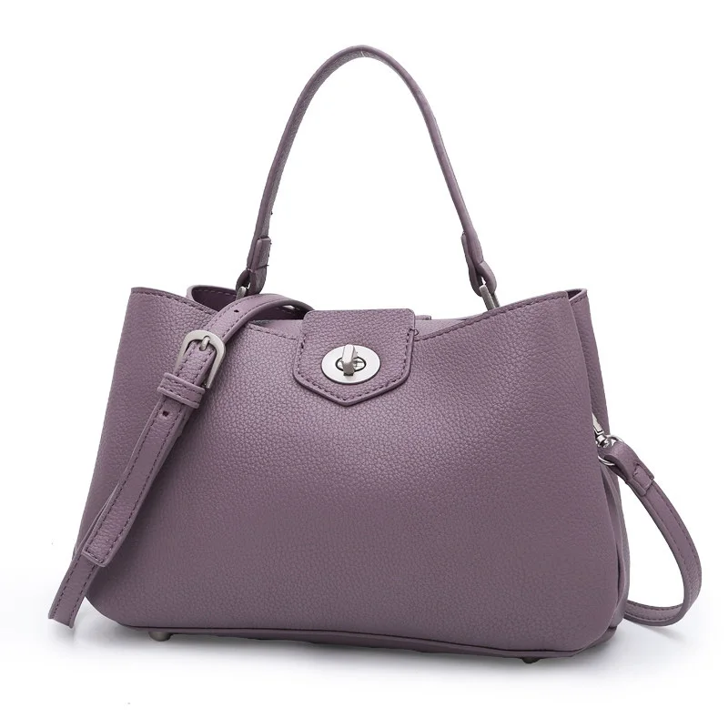 Trendy Fashion Hobo Bag Double Layered Elegant Hand Bag Twist Lock Korean Style Designer Simple Lady