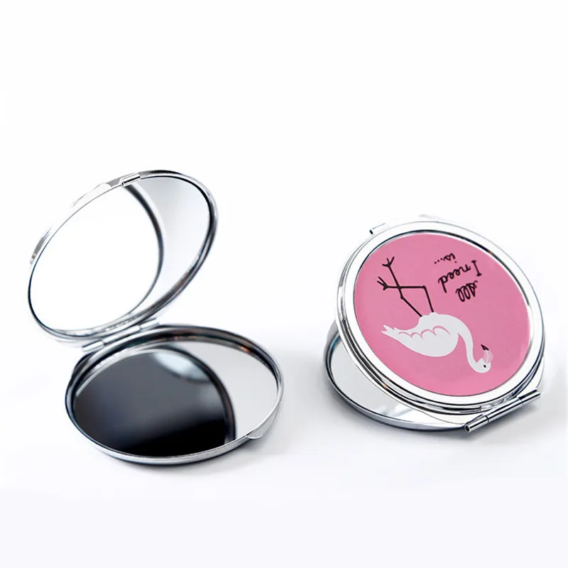 

ZD 1pc Double Side Pocket Makeup Mirror Round Shaped Cartoon Design Make Up Mirrors Cosmetics Beauty Tools Random Styles CO899