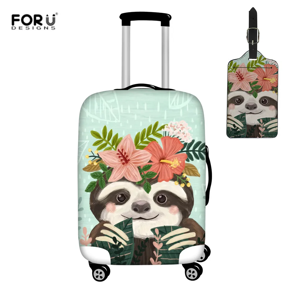 

FORUDESIGNS Cartoon Luggage Cover Cute Sloth Animal Pattern Luggage Tags Thicker Travel Case Protective Covers Dust Rain Cover