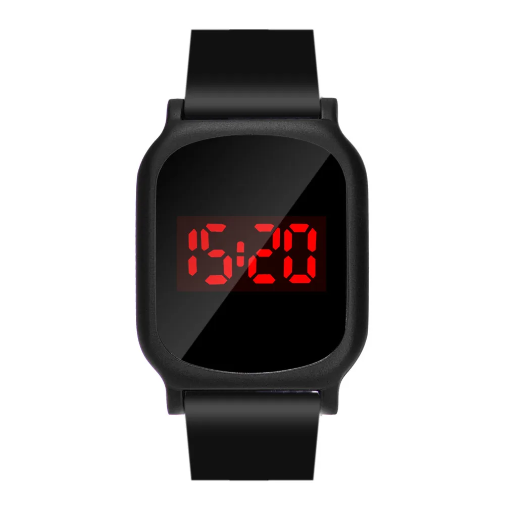 

1 PCS Fashion Waterproof Silicone Unisex Watch Simple Touch Screen LED Rectangular Date Sports Quartz Wrist Watch relogio a6