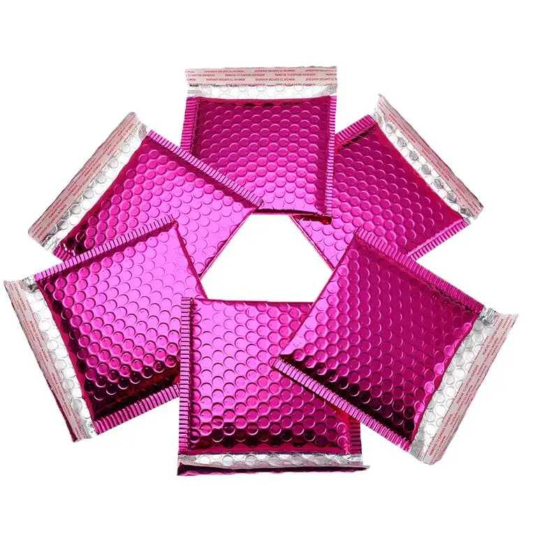 

10pcs 15*13cm Rose Red Bubble Envelopes Bags Mailers Padded Shipping Bag Mini Jewelry Packing Bag Small Mailing Bag