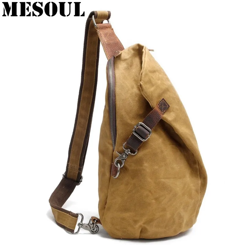 2017 New Chest Bag Vintage Canvas Men Shoulder Bag Leisure