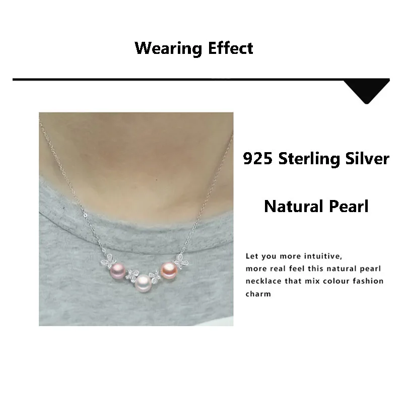 Женское ожерелье из серебра 925 пробы с пресноводным жемчугом 8 9 мм|jewelry necklace|jewelry