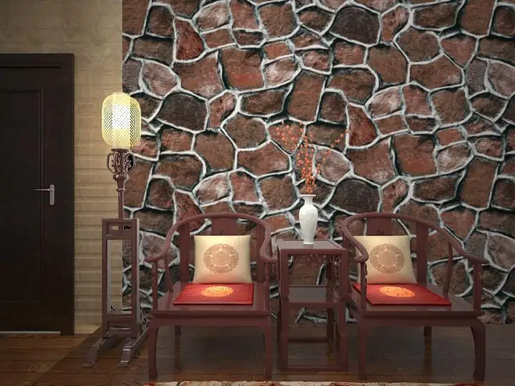 

Culture Stone 3D Wallpaper Waterproof Background for Living Room PVC Wall Paper Roll Stereoscopic Look Wallcoverings 10Mx53CM