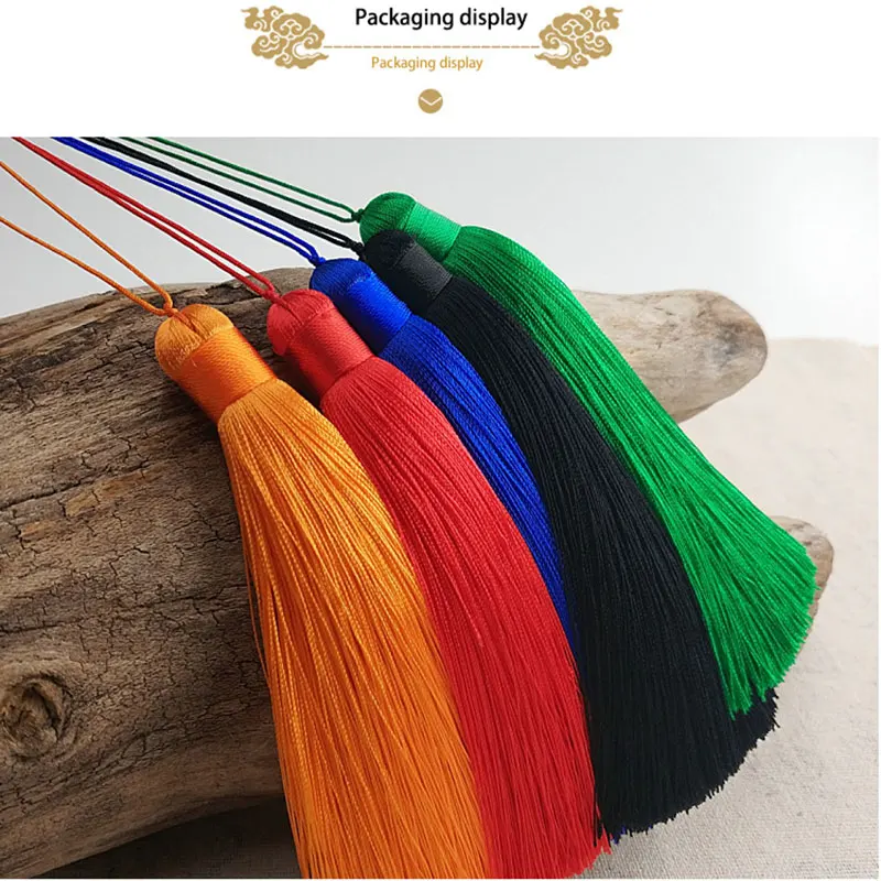 Customizable 12cm Polyester tassels with Hanging ring silk sewing bang tassel trim decorative key tassels for Pendant home Decor