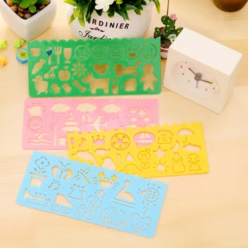 

4 Pcs/set Plastic Ruler Drawing Pads Educational Ruler for Children Drafting Tools Stationery Coloring Child School Supplies
