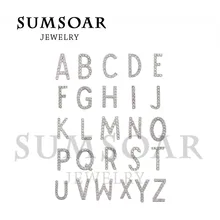 Joyería de Plata Chapada 26 unids Sumsoar Carta AZ Encantos con giro de Cristal para Guardianes de Cuero Pulsera y Colgante de Collar