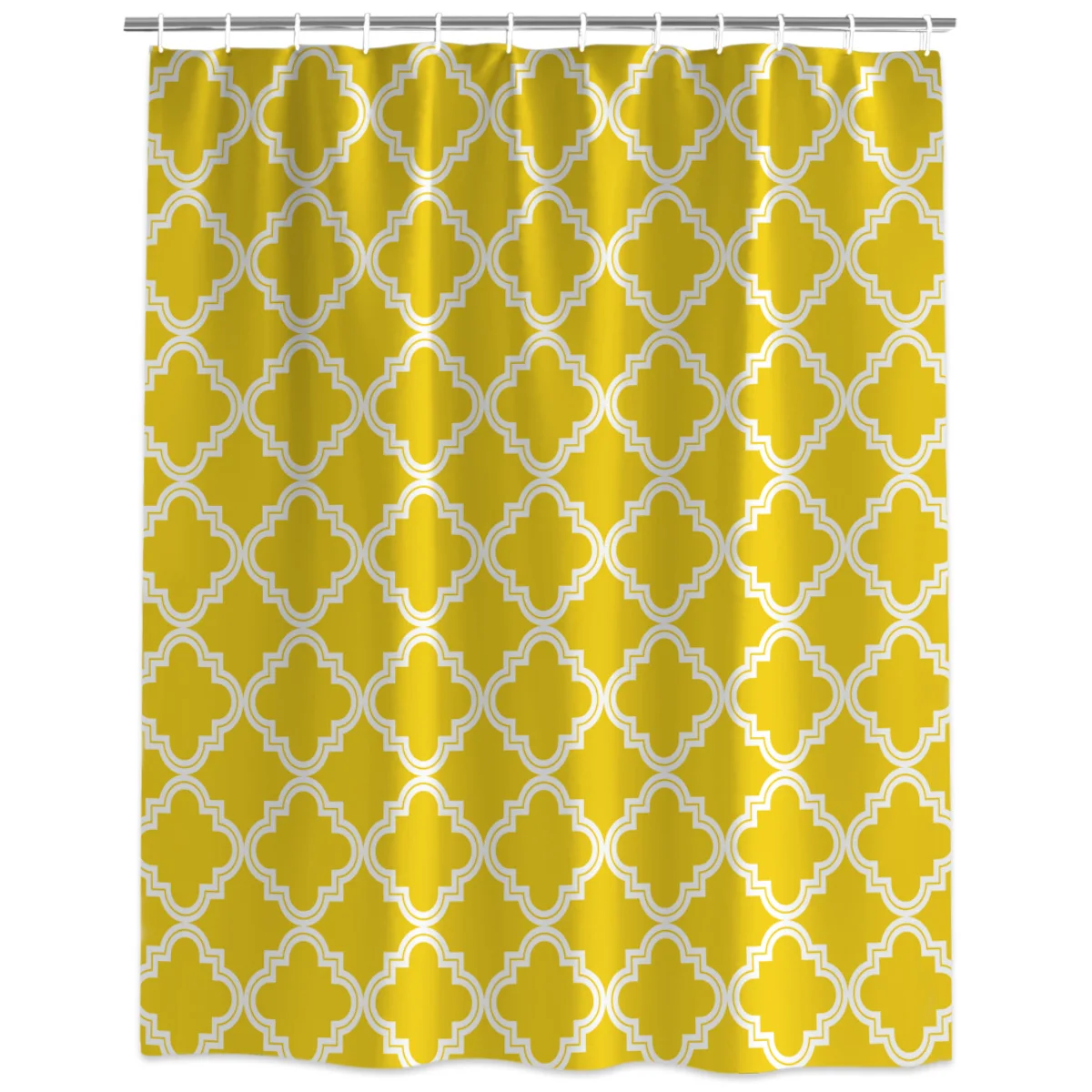 

Yellow Moroccan Geometric Checks Shower Curtain Custom Curtain For Bathroom Waterproof Polyester