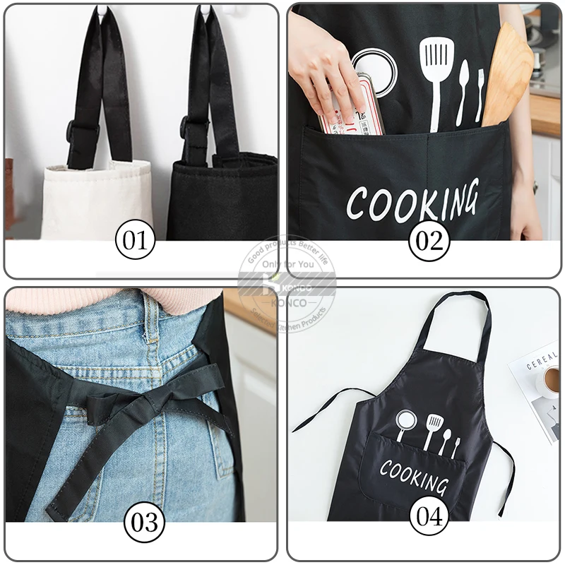 Waterproof Oil Cooking Apron, Chef Aprons for Women Men Kitchen Bib Apron Idea for Dishwashing Cleaning Painting
