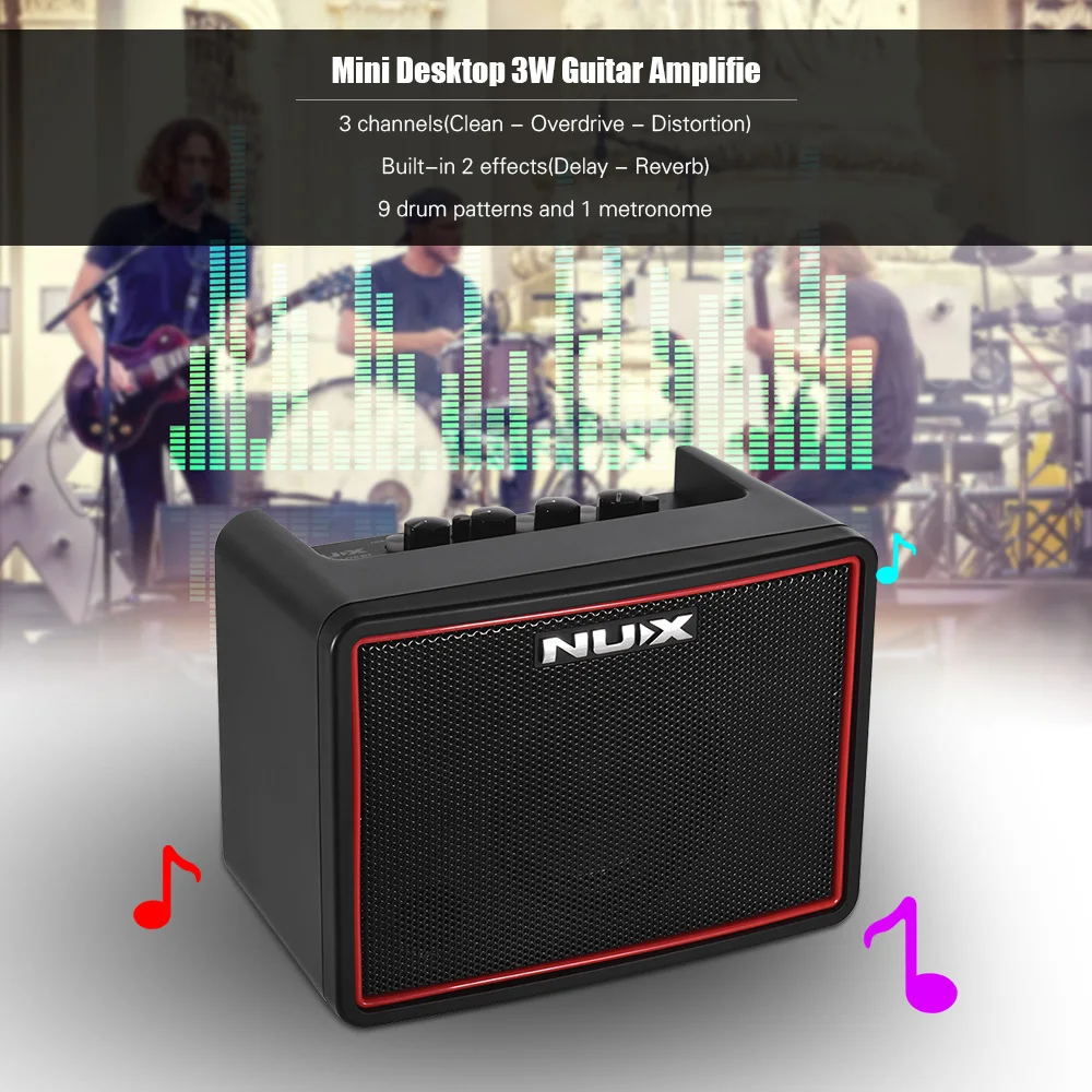 Nux Mighty Lite Bt Desktop Electric Guitar Amplifier 3w Amp 3 