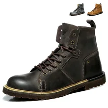 Новые мужские ботинки высокого качества из натуральной кожи; модные рабочие ботинки для мужчин; модные мужские ботинки для отдыха; сезон осень-зима