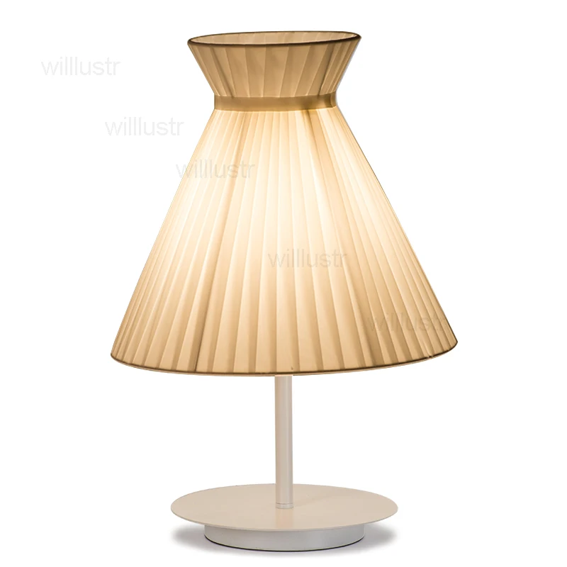 Us 143 1 10 Off Nordic Angel Table Lamp Girl Daughter Bedside Room Desk Light Bedroom Umbrella Lampshade Lamp Silk Fabric Shade Cloth Lighting In