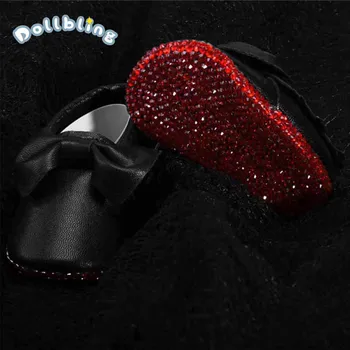 

Baby First Walkers Shoes Bowknot Rhinestone Decor Leather Fashion Baby Boy Girl Shoes First Walkers Newborn Moccasins For Infant
