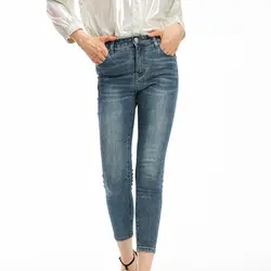 Осенние брюки женские 2019 повседневные эластичные узкие брюки обтягивающие джинсы женские джинсы с высокой талией джинсовая женская одежда