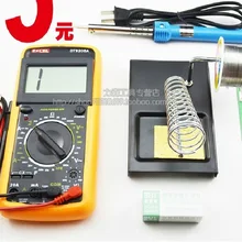 Мультиметр с 60 Вт электрический паяльник припой наборы инструментов, 7 частей пакета с цифровой мультиметр